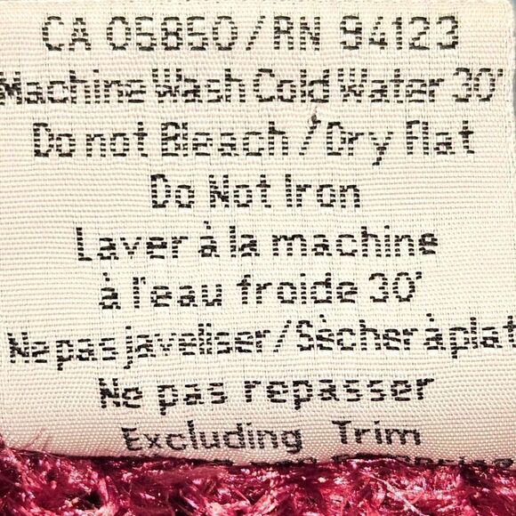 MISS B Women's Magenta Fuzzy Shimmer Long Sleeve Cropped Sweater SIZE S/M - Picture 9 of 11